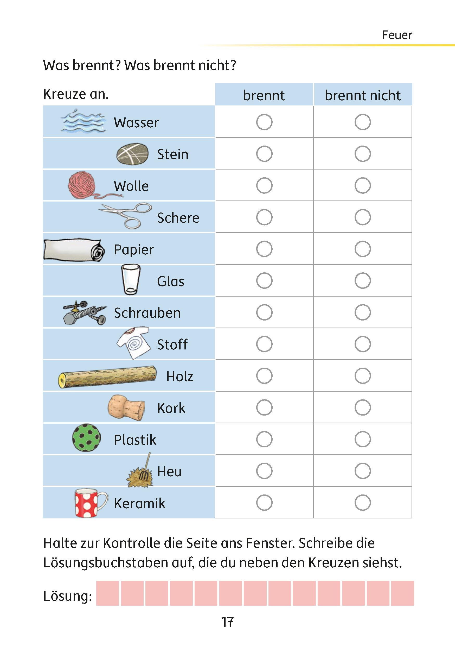 Beispielinhalt (Bild) Mein Rätselblock Sachunterricht 3. Klasse