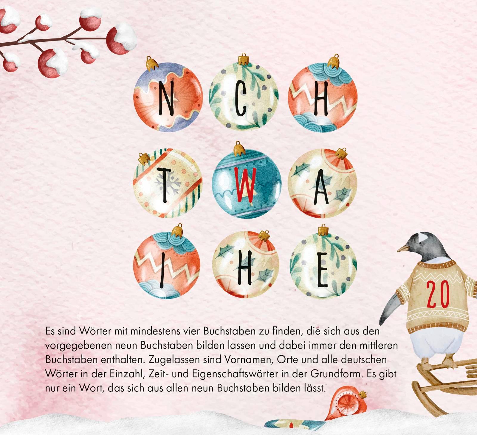 Beispielinhalt (Bild) 24 x ultimativer Rätselspaß für den Advent