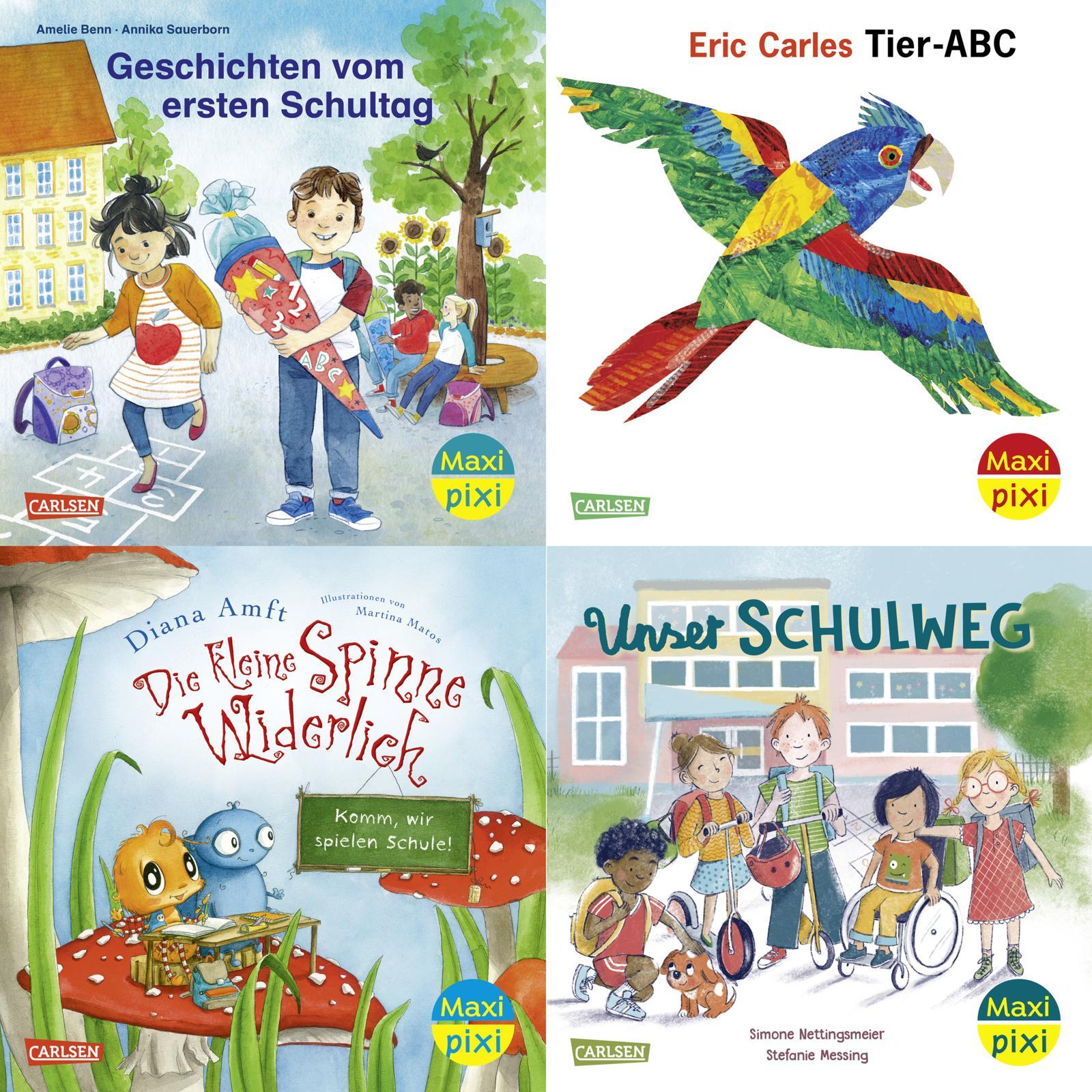 Vorderes Coverbild Maxi-Pixi-4er-Set 109: Komm mit in die Schule! (4x1 Exemplar)