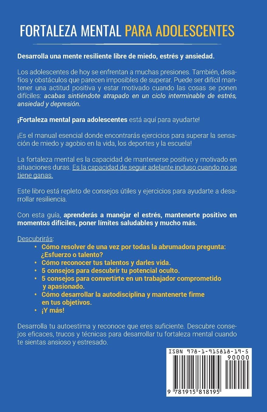Rückseitencover Fortaleza mental para adolescentes
