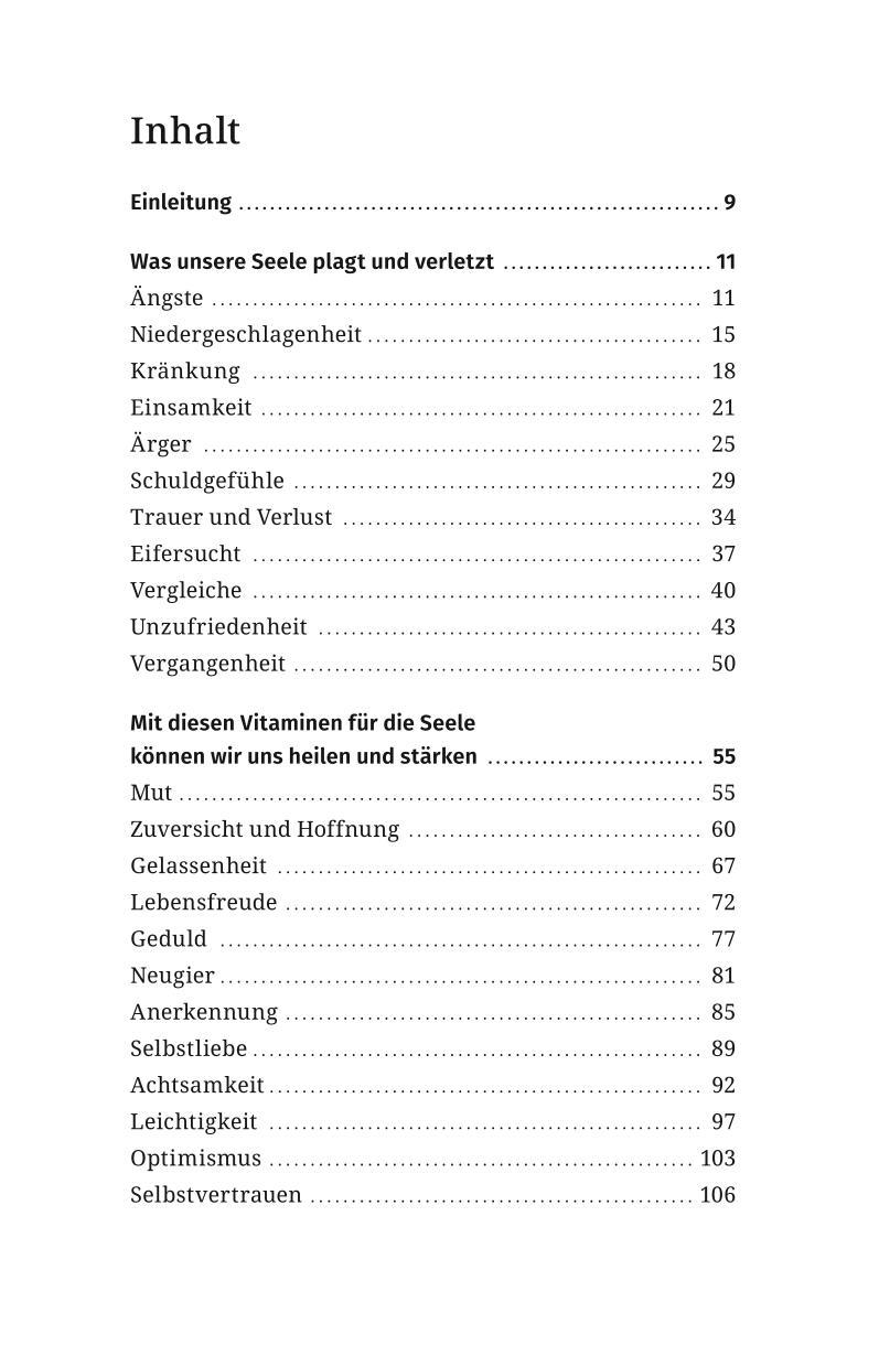 Beispielinhalt (Bild) Vitamine für die Seele