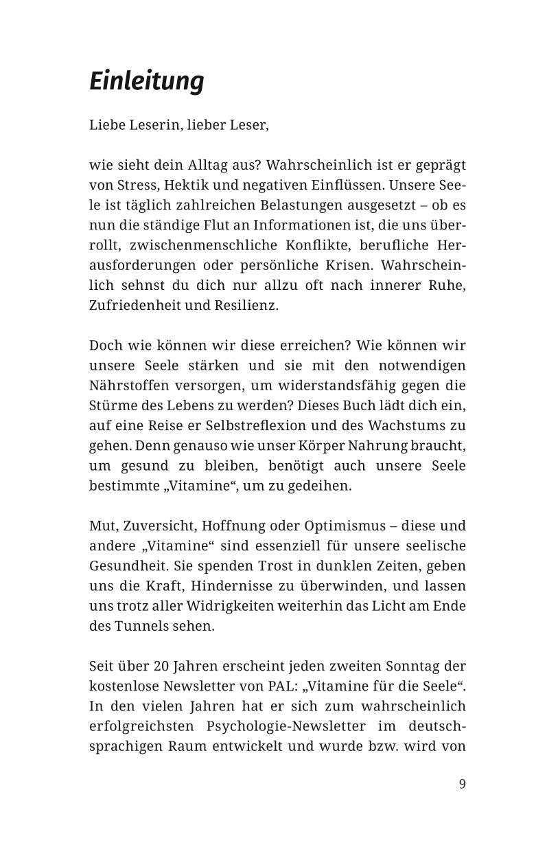 Beispielinhalt (Bild) Vitamine für die Seele
