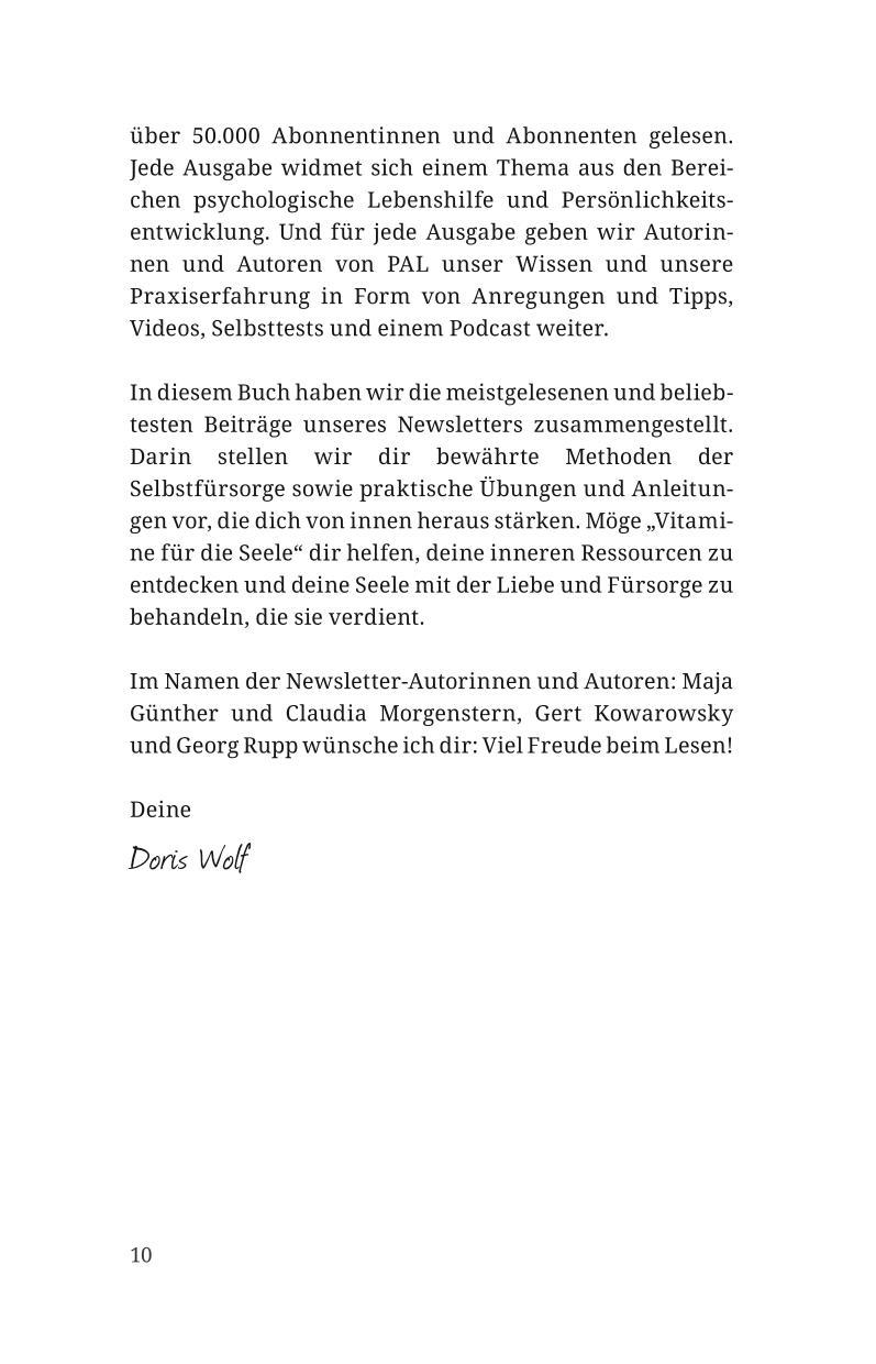 Beispielinhalt (Bild) Vitamine für die Seele