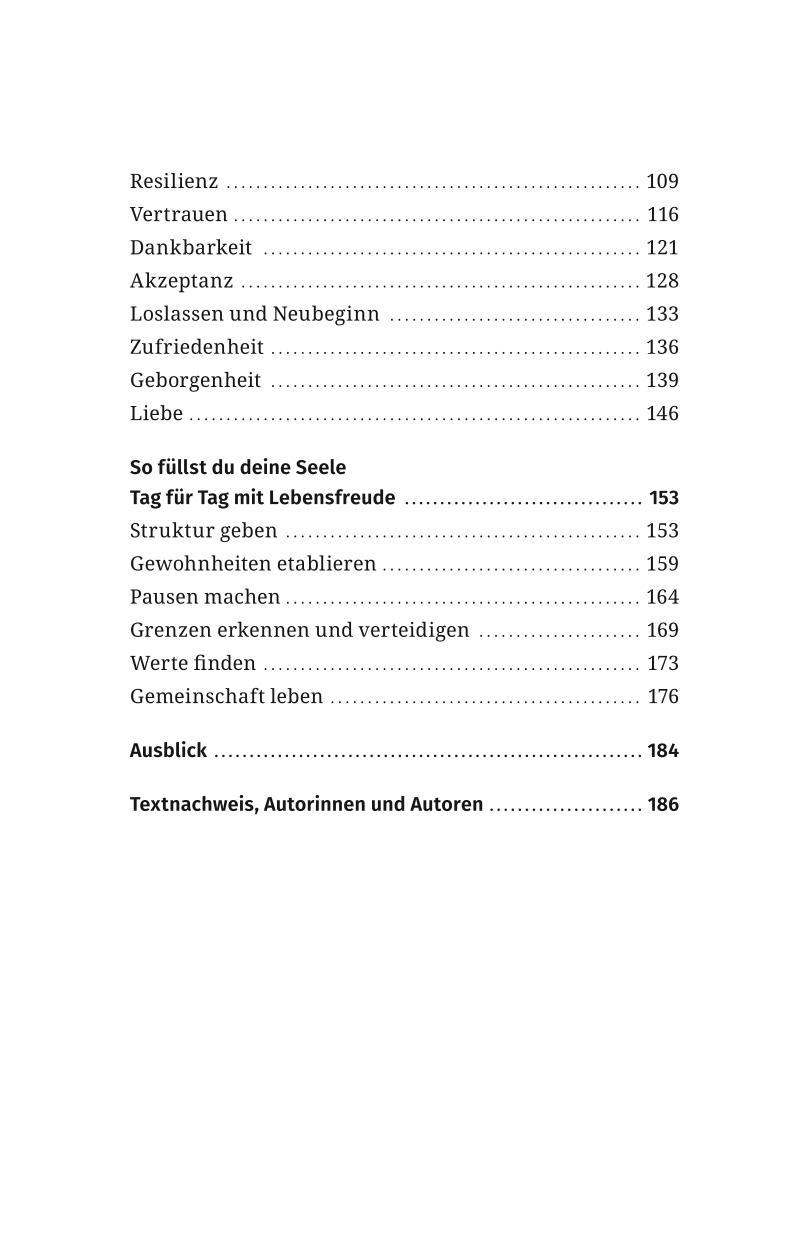 Beispielinhalt (Bild) Vitamine für die Seele