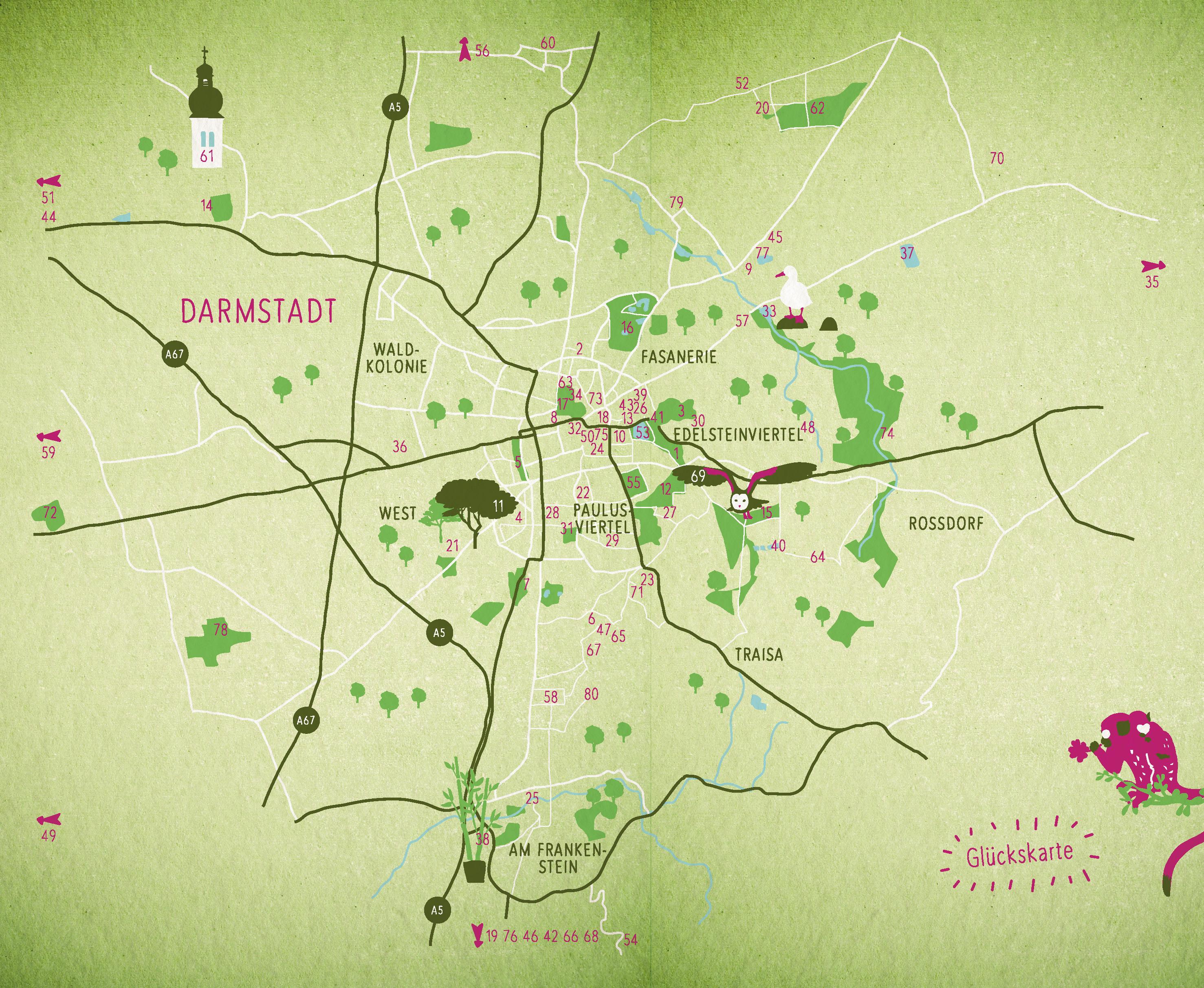 Beispielinhalt (Bild) Grüne Glücksorte in Darmstadt