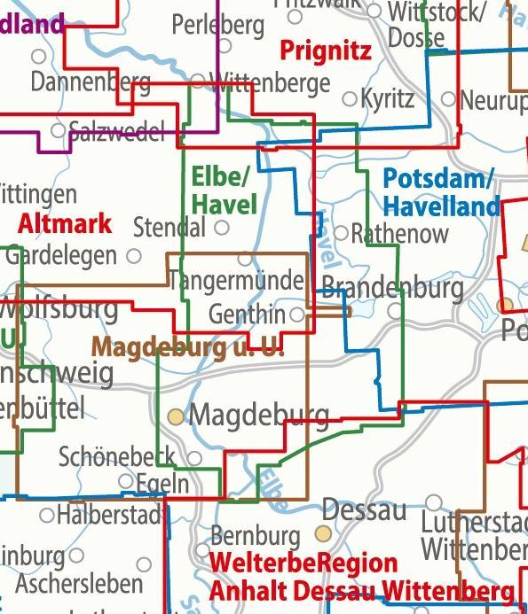 Beispielinhalt (Bild) ADFC-Regionalkarte Elbe/Havel, 1:75.000, mit Tagestourenvorschlägen, mit Knotenpunkten, reiß- und wetterfest, E-Bike-geeignet, GPS-Tracks Download