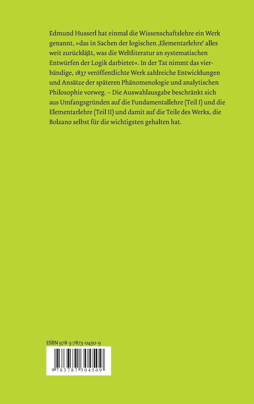 Rückseitencover Grundlegung der Logik