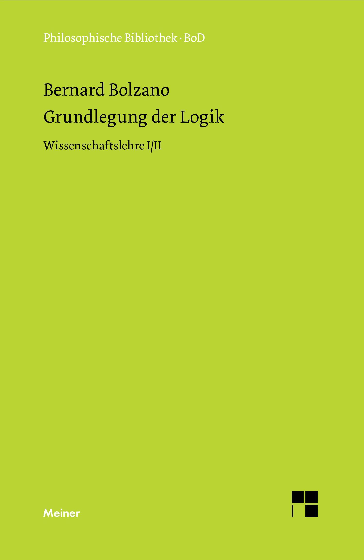 Vorderes Coverbild Grundlegung der Logik