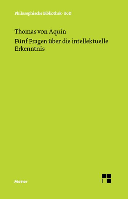 Vorderes Coverbild Fünf Fragen über die intellektuelle Erkenntnis