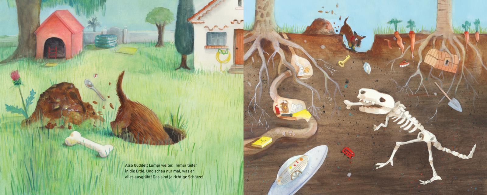 Beispielinhalt (Bild) Lumpi 2: Lumpi gräbt ein Loch
