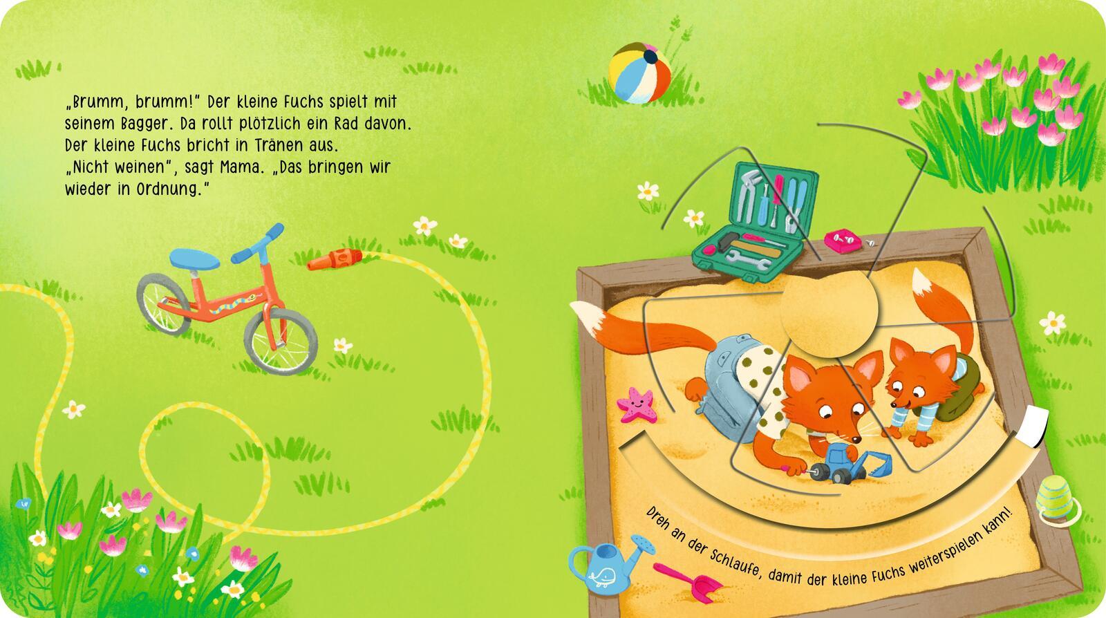 Beispielinhalt (Bild) Dreh hin - Dreh her: Lass dich trösten, kleiner Hund!