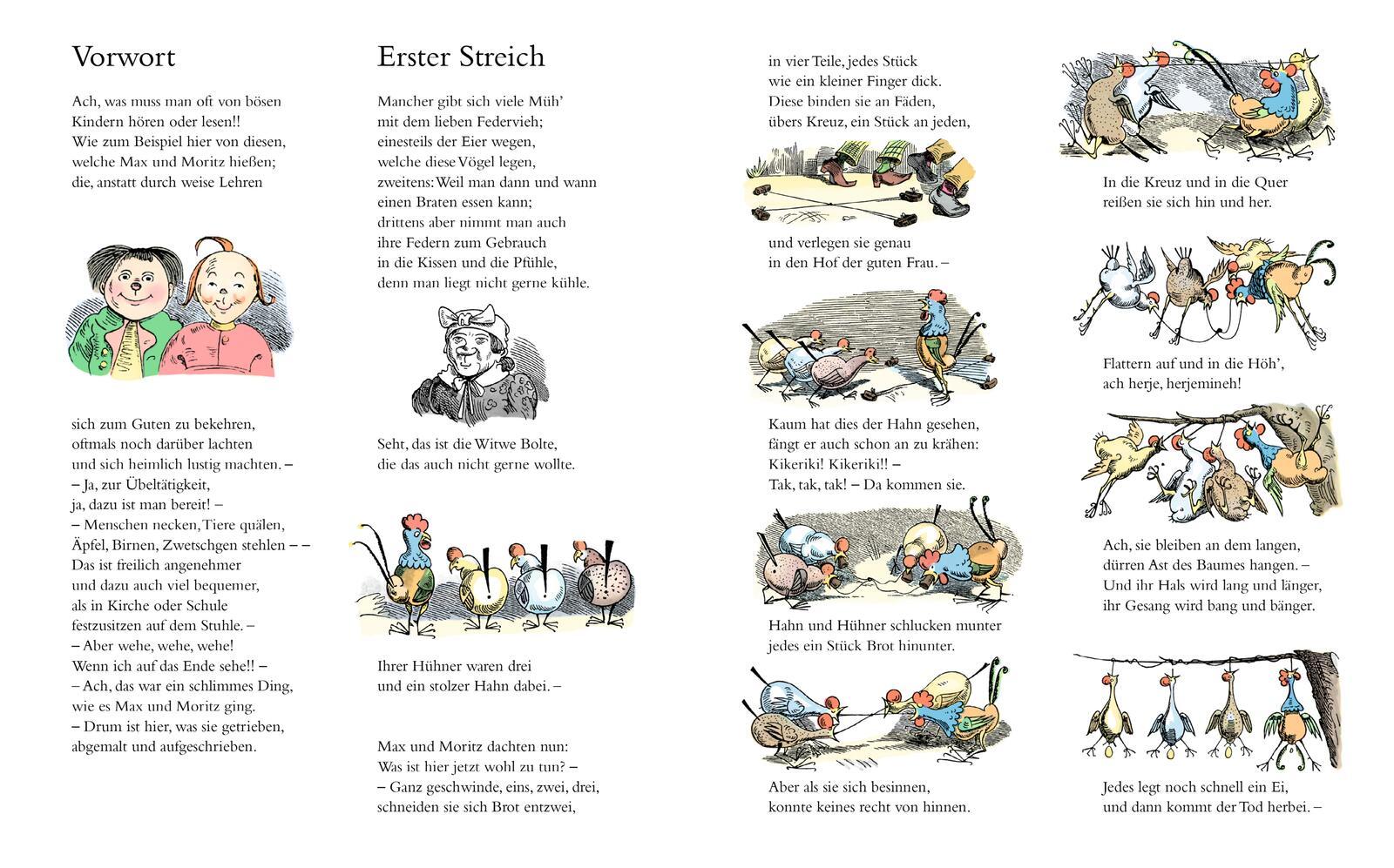 Beispielinhalt (Bild) Max und Moritz - Eine Bubengeschichte in sieben Streichen