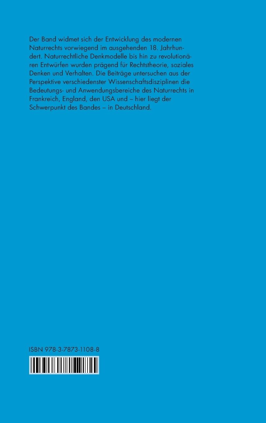 Rückseitencover Naturrecht - Spätaufklärung - Revolution