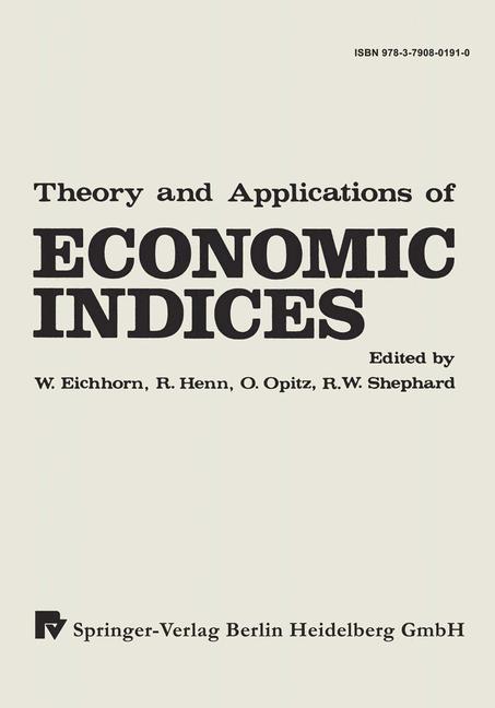 Vorderes Coverbild Theory and Applications of Economic Indices