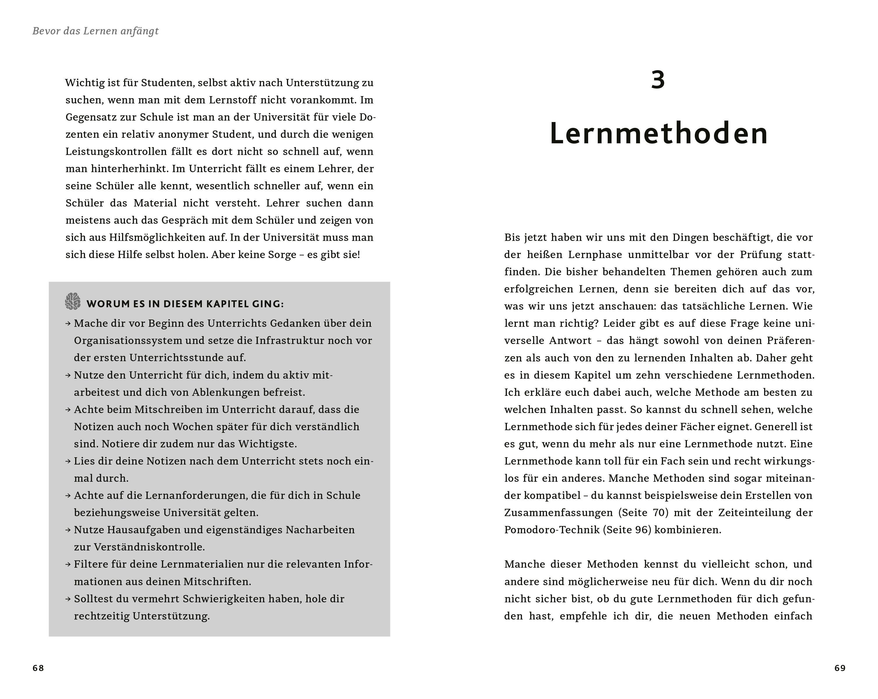 Beispielinhalt (Bild) Richtig lernen. Dein Guide für Schule und Studium