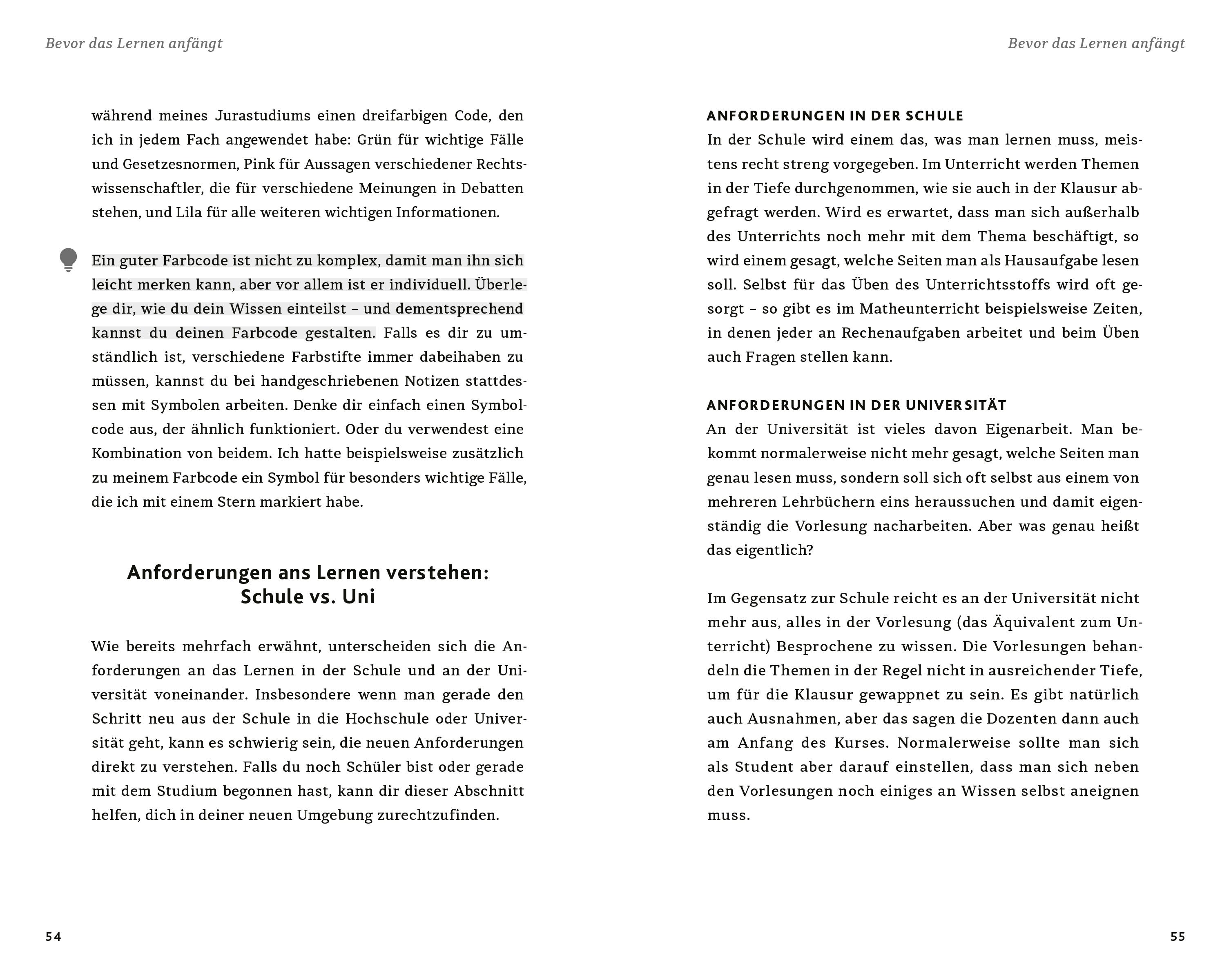 Beispielinhalt (Bild) Richtig lernen. Dein Guide für Schule und Studium