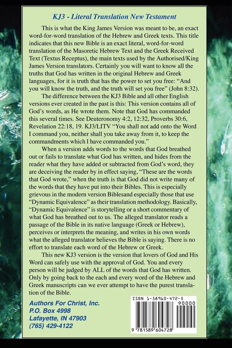 Rückseitencover literal translation new testament-oe-kj3