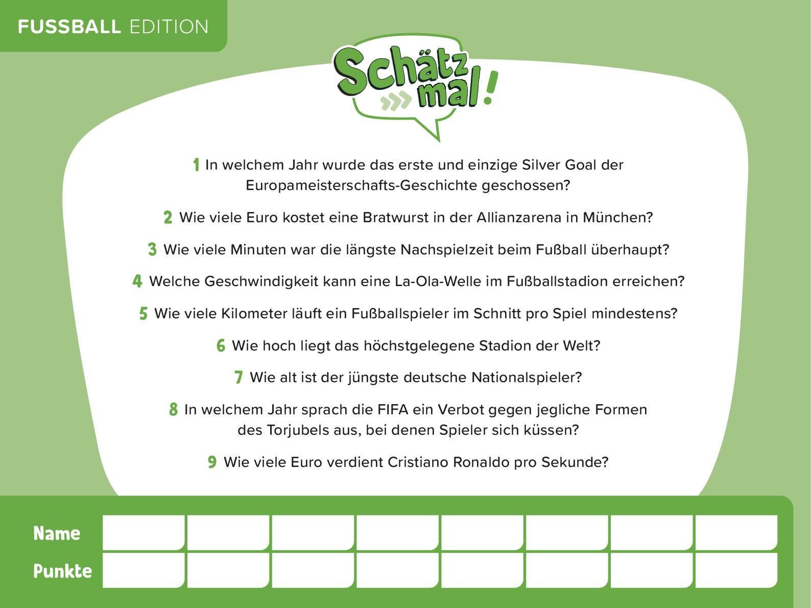 Beispielinhalt (Bild) Schätz mal! Fußball Edition