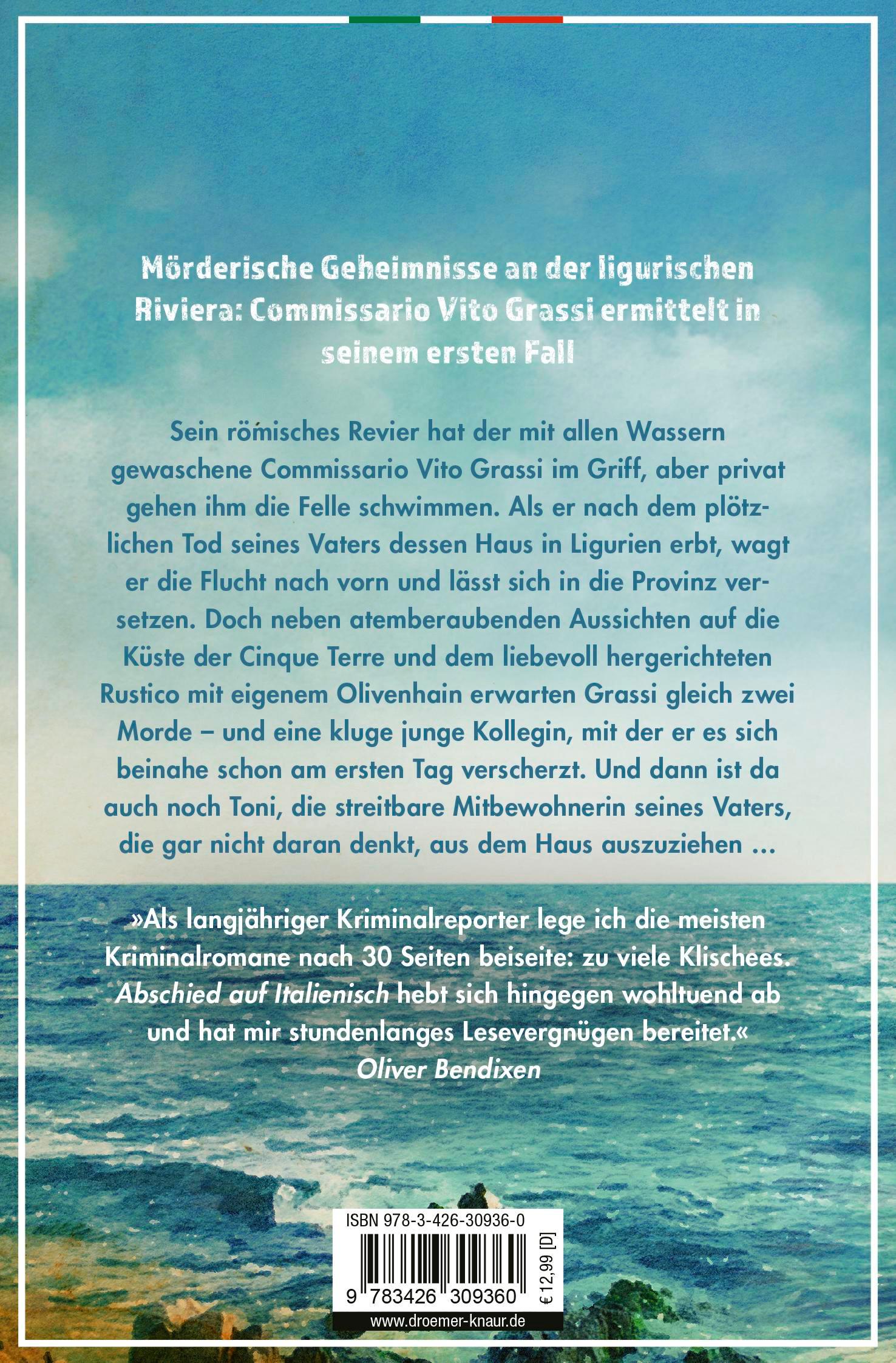Rückseitencover Abschied auf Italienisch
