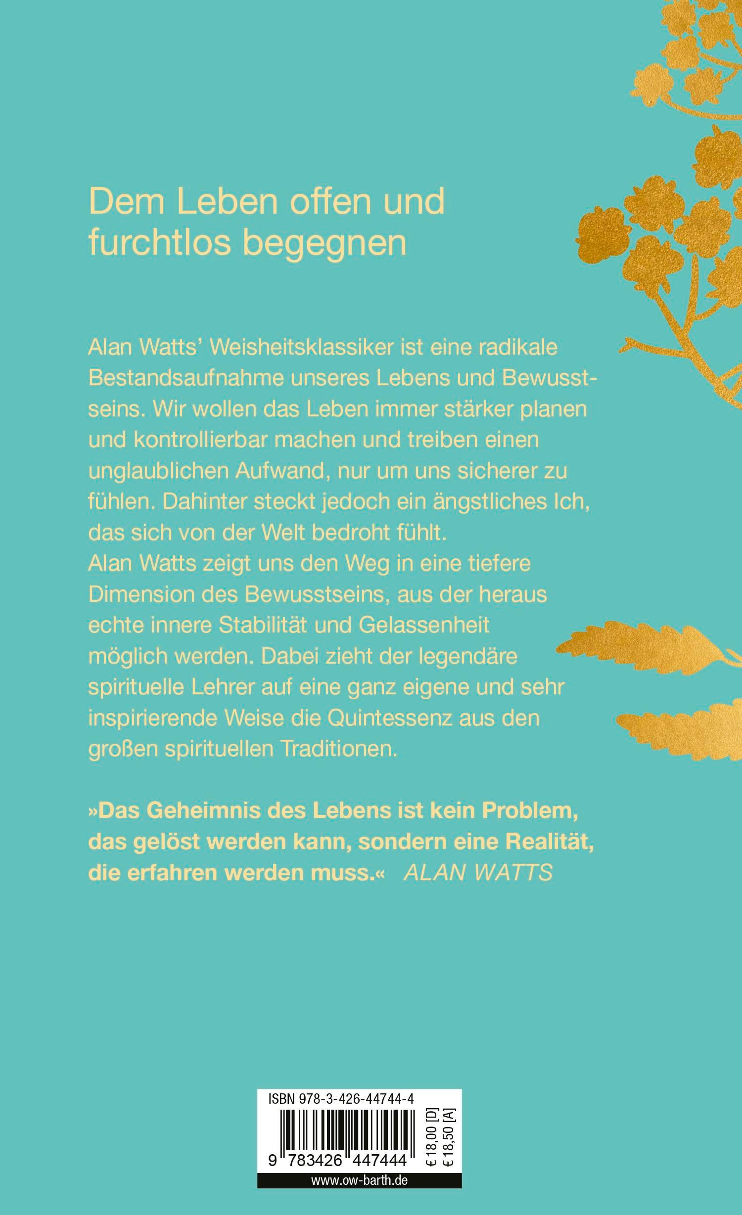 Rückseitencover Weisheit des ungesicherten Lebens