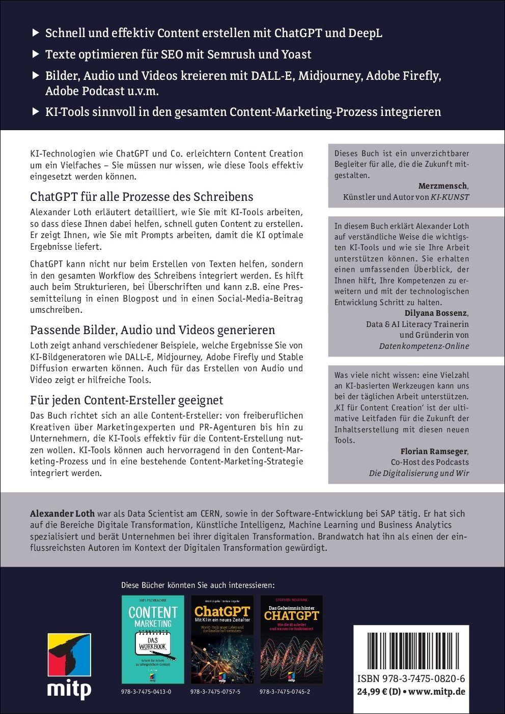 Rückseitencover KI für Content Creation