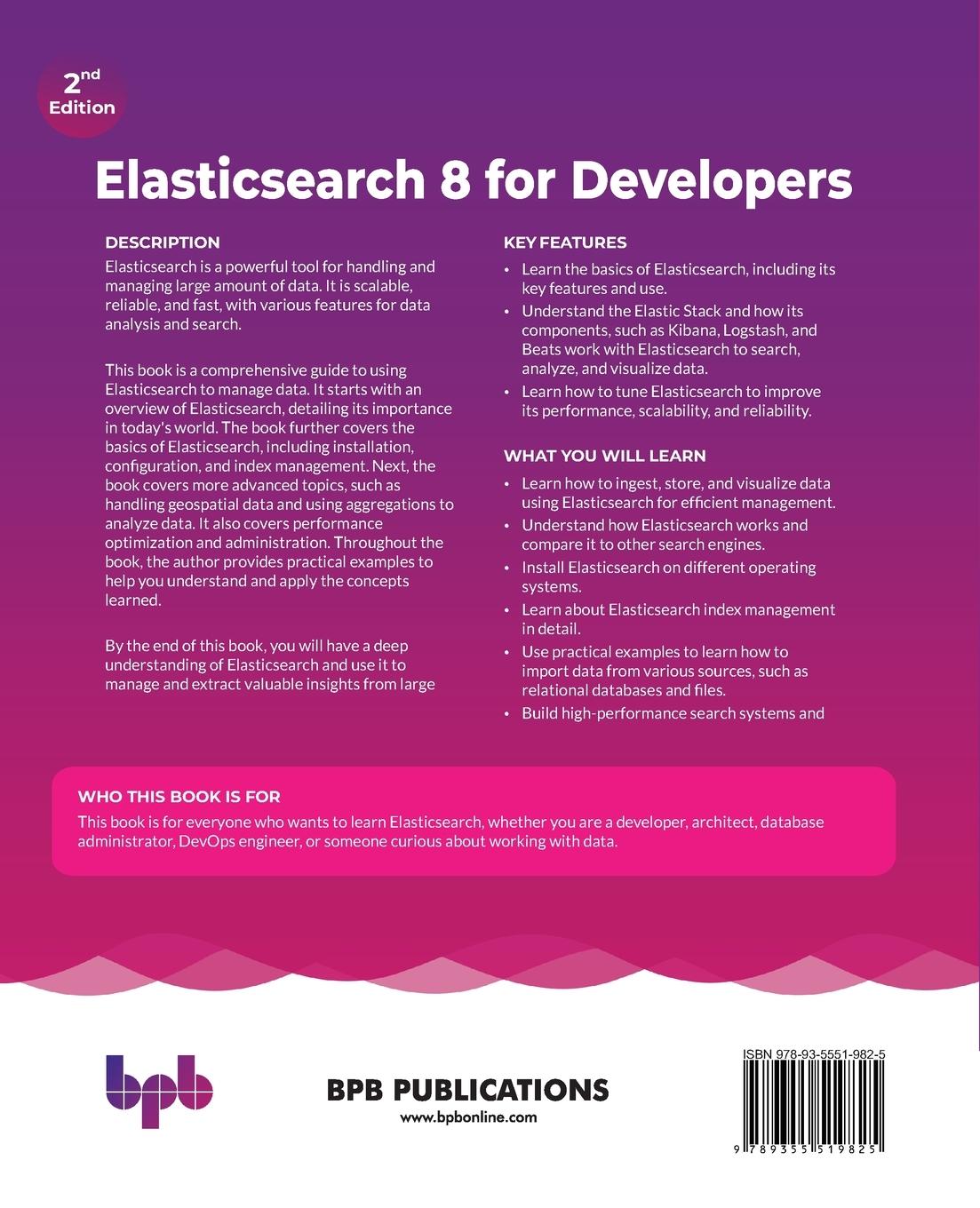 Rückseitencover Elasticsearch 8 for Developers