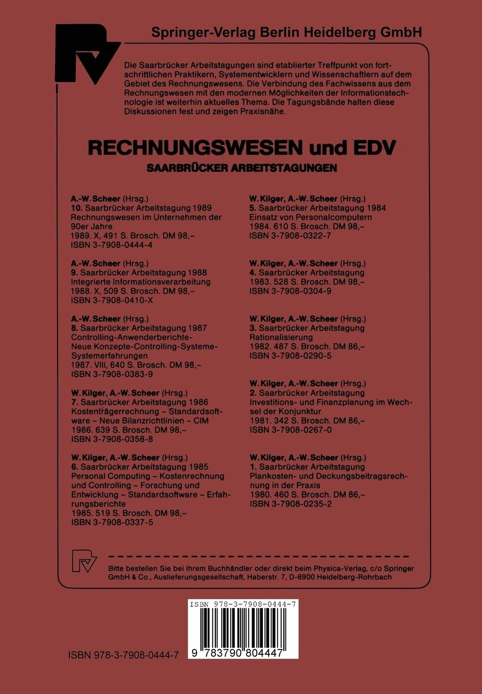 Rückseitencover Saarbrücker Arbeitstagung 1989