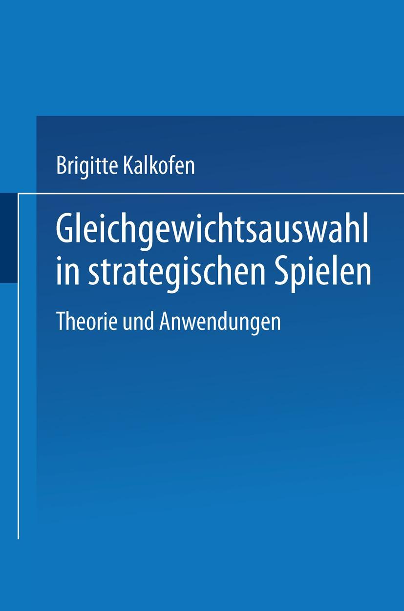 Vorderes Coverbild Gleichgewichtsauswahl in strategischen Spielen