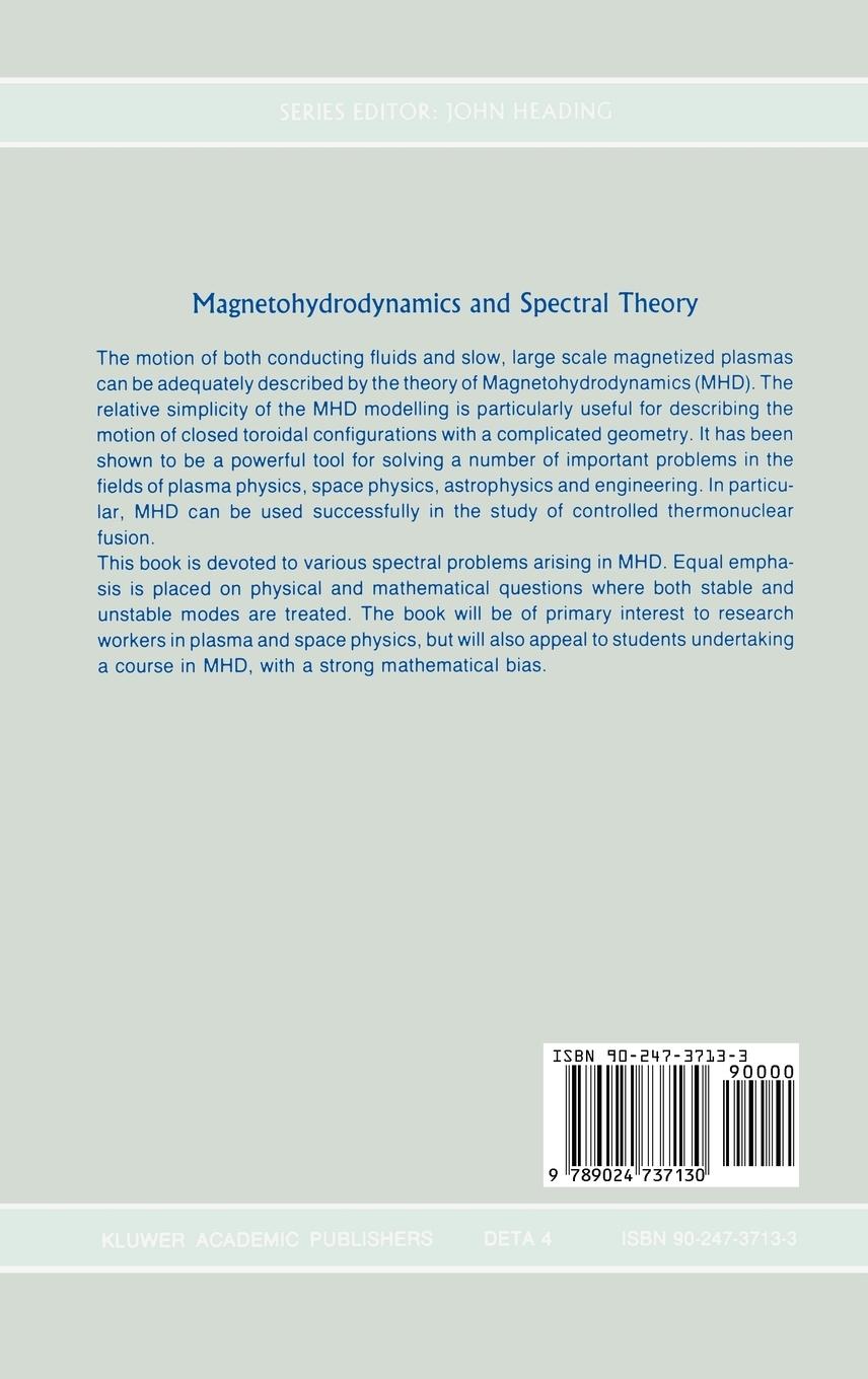 Rückseitencover Magnetohydrodynamics and Spectral Theory