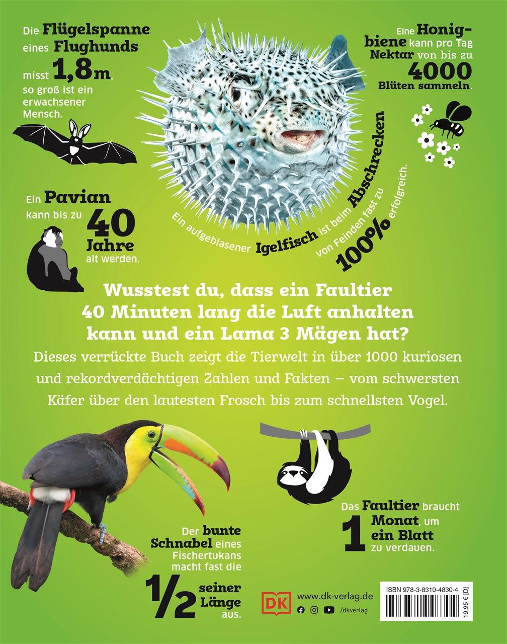 Rückseitencover Unsere Welt in Zahlen. Tiere