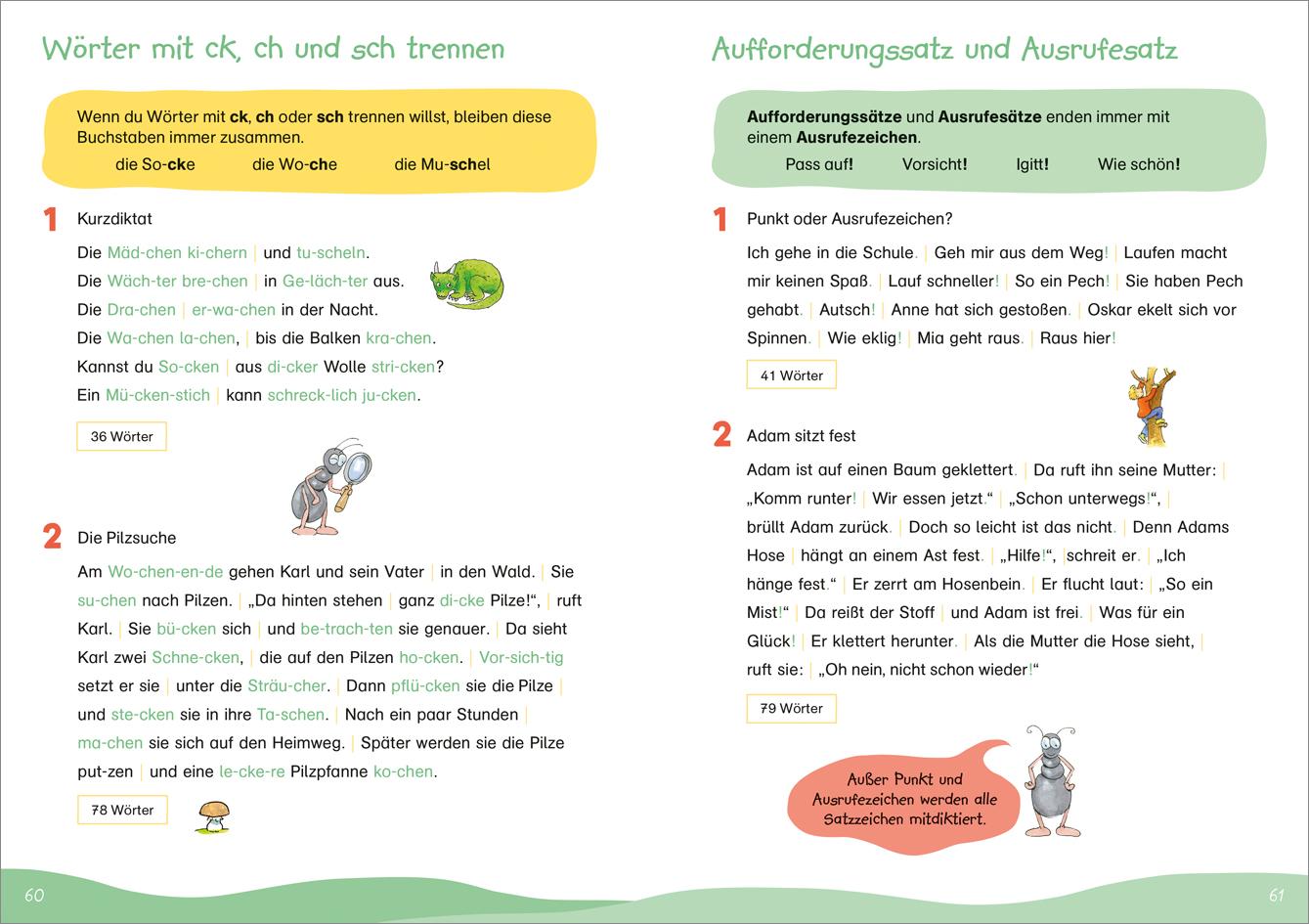 Beispielinhalt (Bild) Fit für Diktate 3. Klasse. Mein Übungsheft