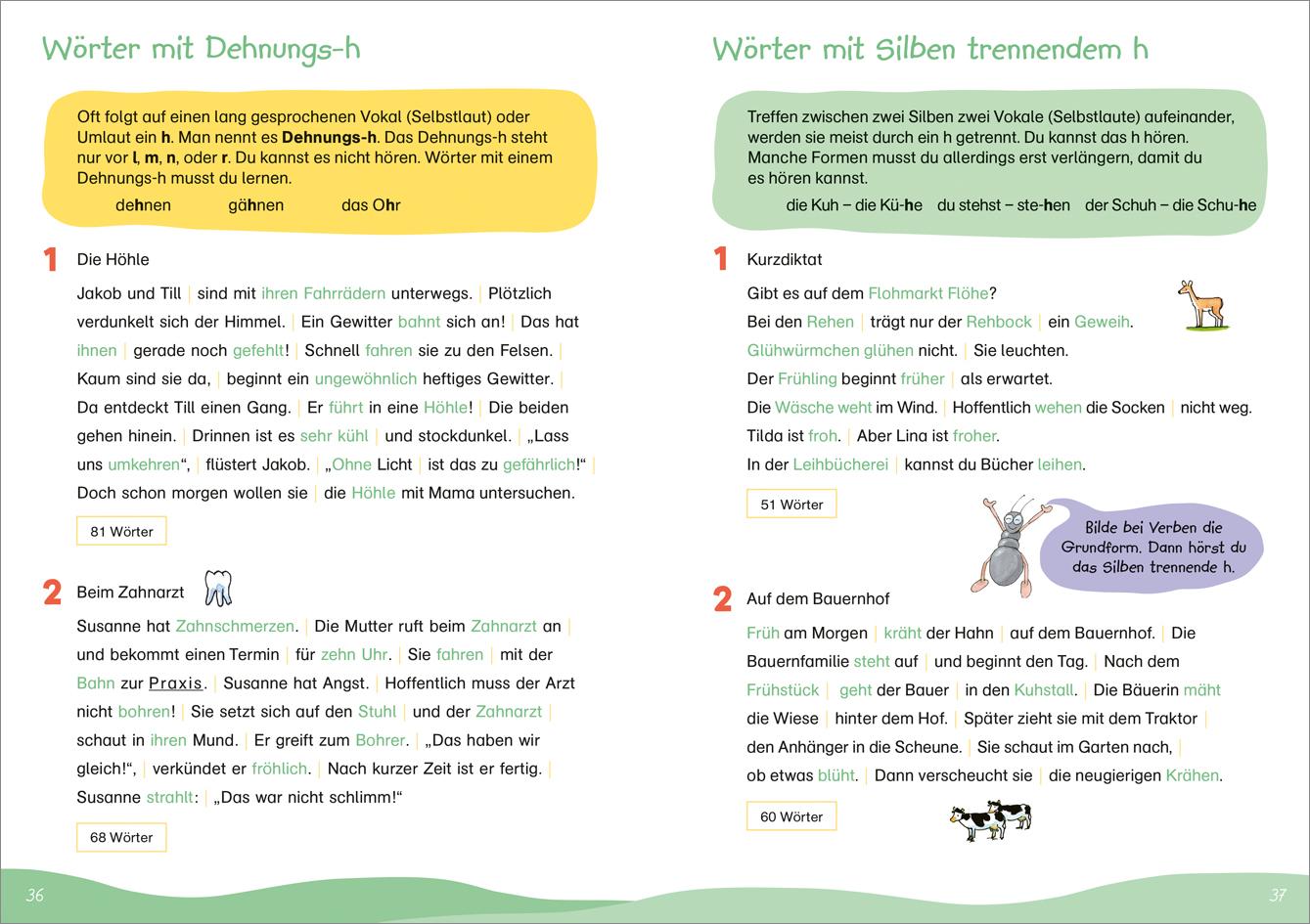 Beispielinhalt (Bild) Fit für Diktate 3. Klasse. Mein Übungsheft