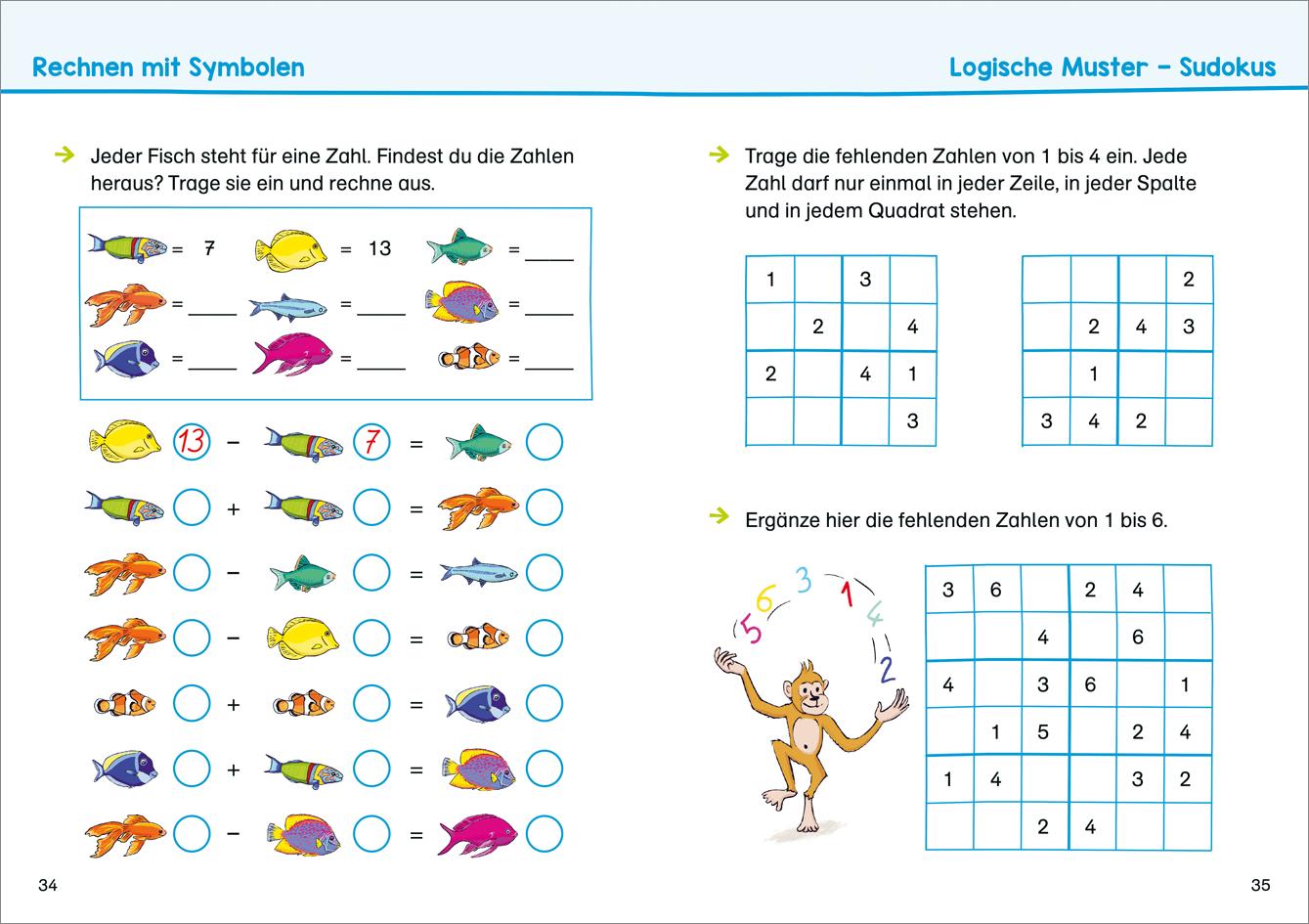 Beispielinhalt (Bild) Text- und Knobelaufgaben üben. 1. Klasse