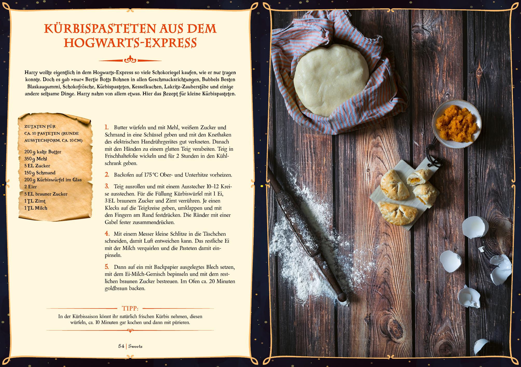 Beispielinhalt (Bild) Das Koch- und Backbuch für Potter-Fans