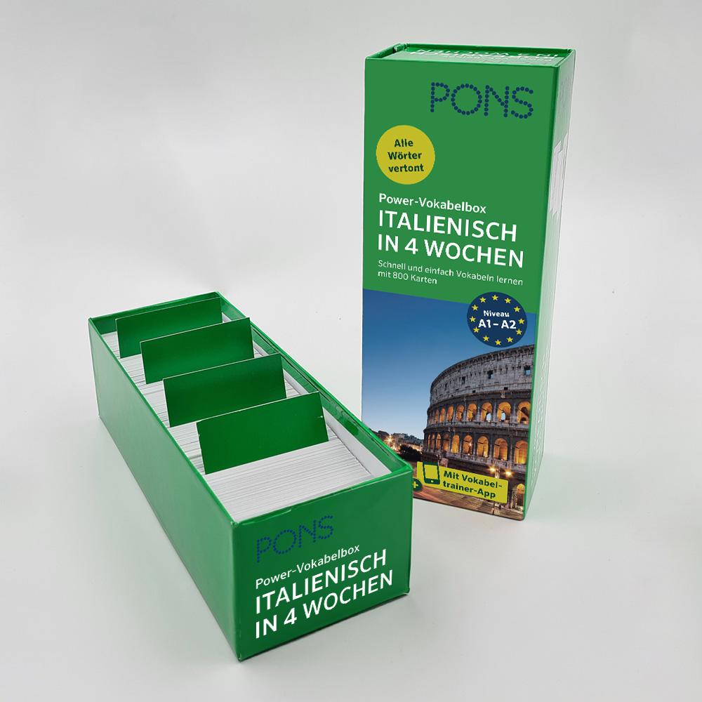 Beispielinhalt (Bild) PONS Power-Vokabelbox Italienisch in 4 Wochen