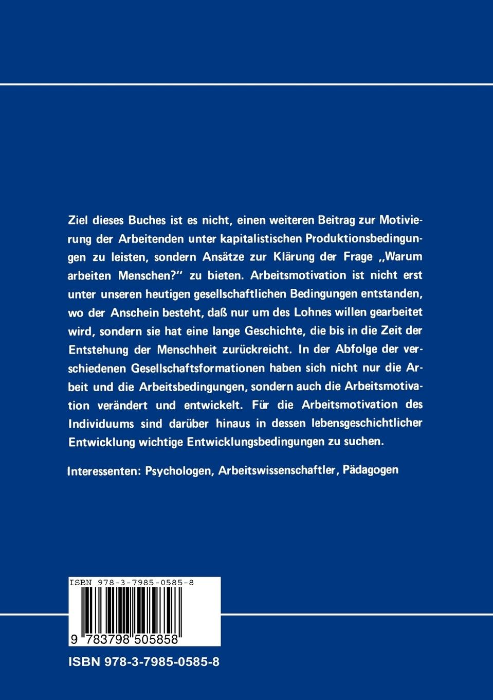 Rückseitencover Arbeitsmotivation