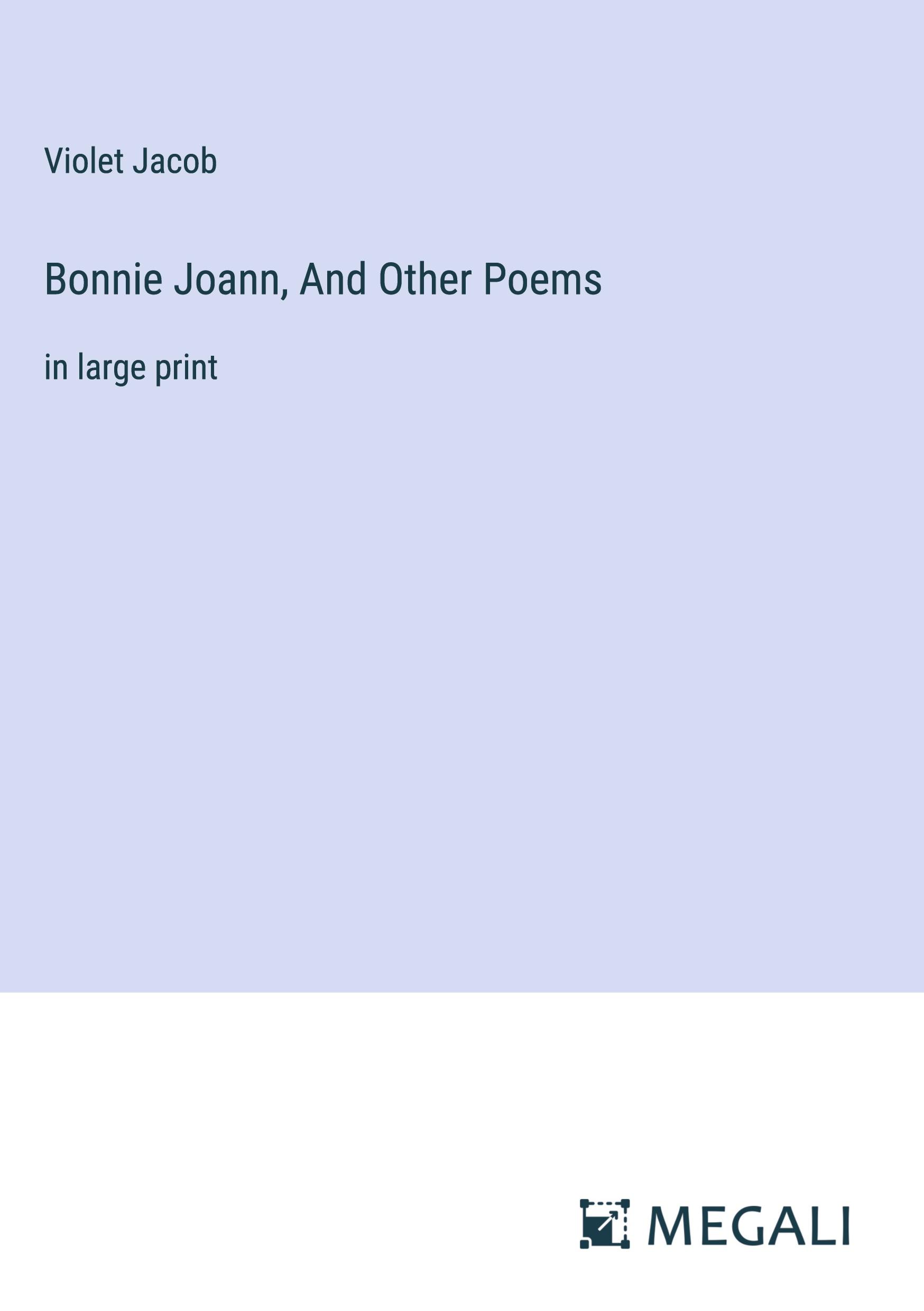 Vorderes Coverbild Bonnie Joann, And Other Poems