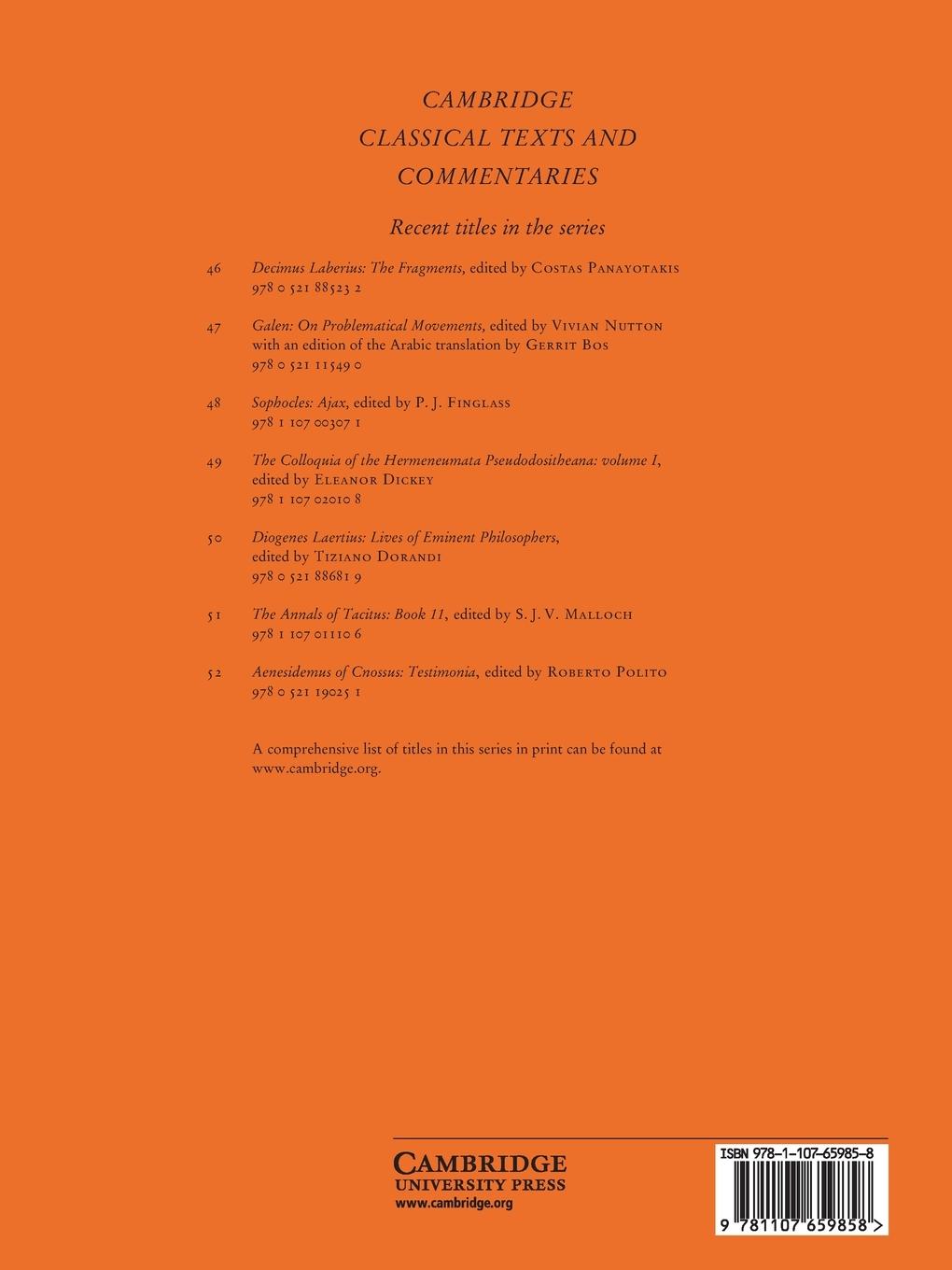 Rückseitencover The Colloquia of the Hermeneumata Pseudodositheana