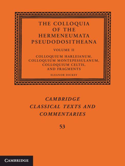 Vorderes Coverbild The Colloquia of the Hermeneumata Pseudodositheana