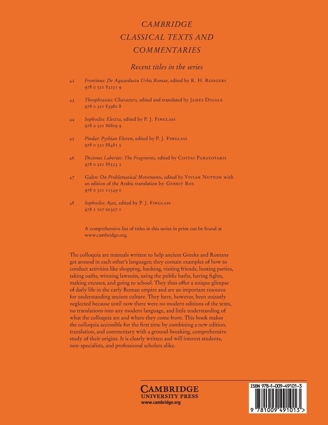 Rückseitencover The Colloquia of the Hermeneumata Pseudodositheana