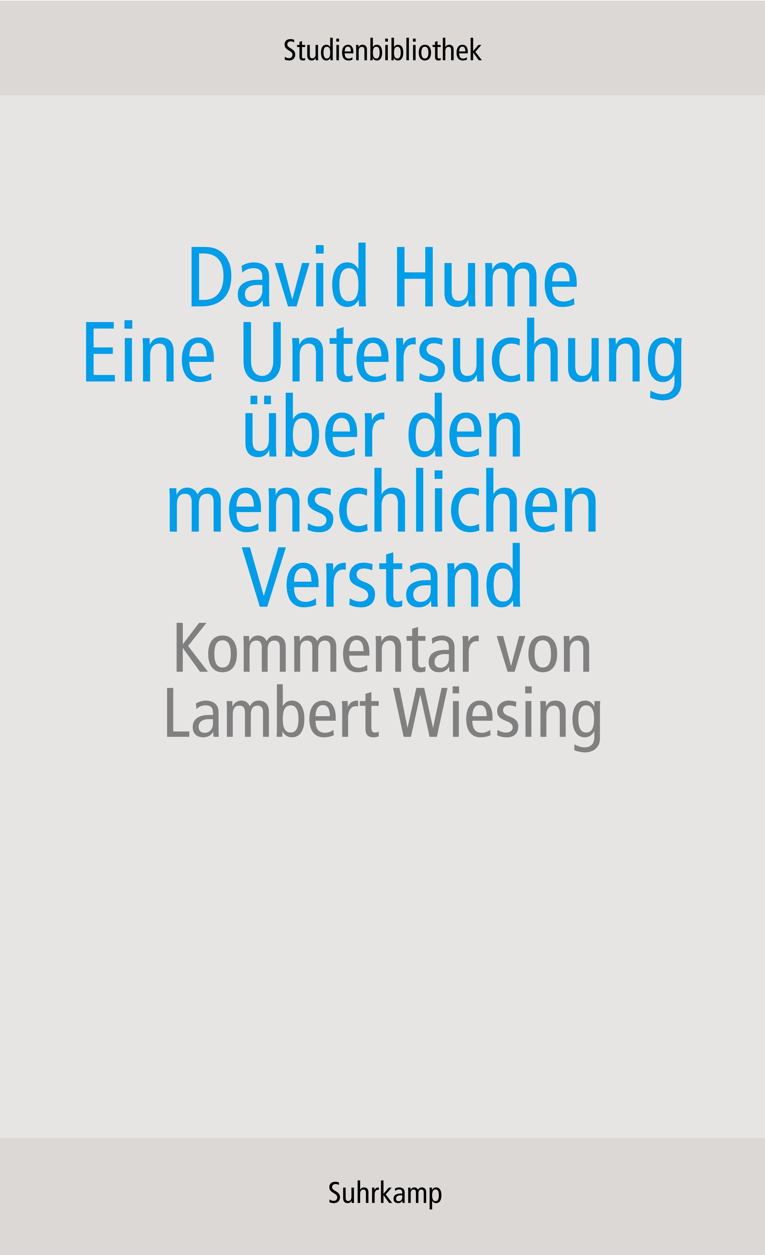 Vorderes Coverbild Eine Untersuchung über den menschlichen Verstand