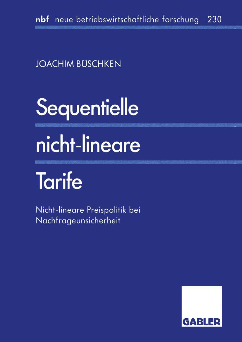 Vorderes Coverbild Sequentielle nicht-lineare Tarife