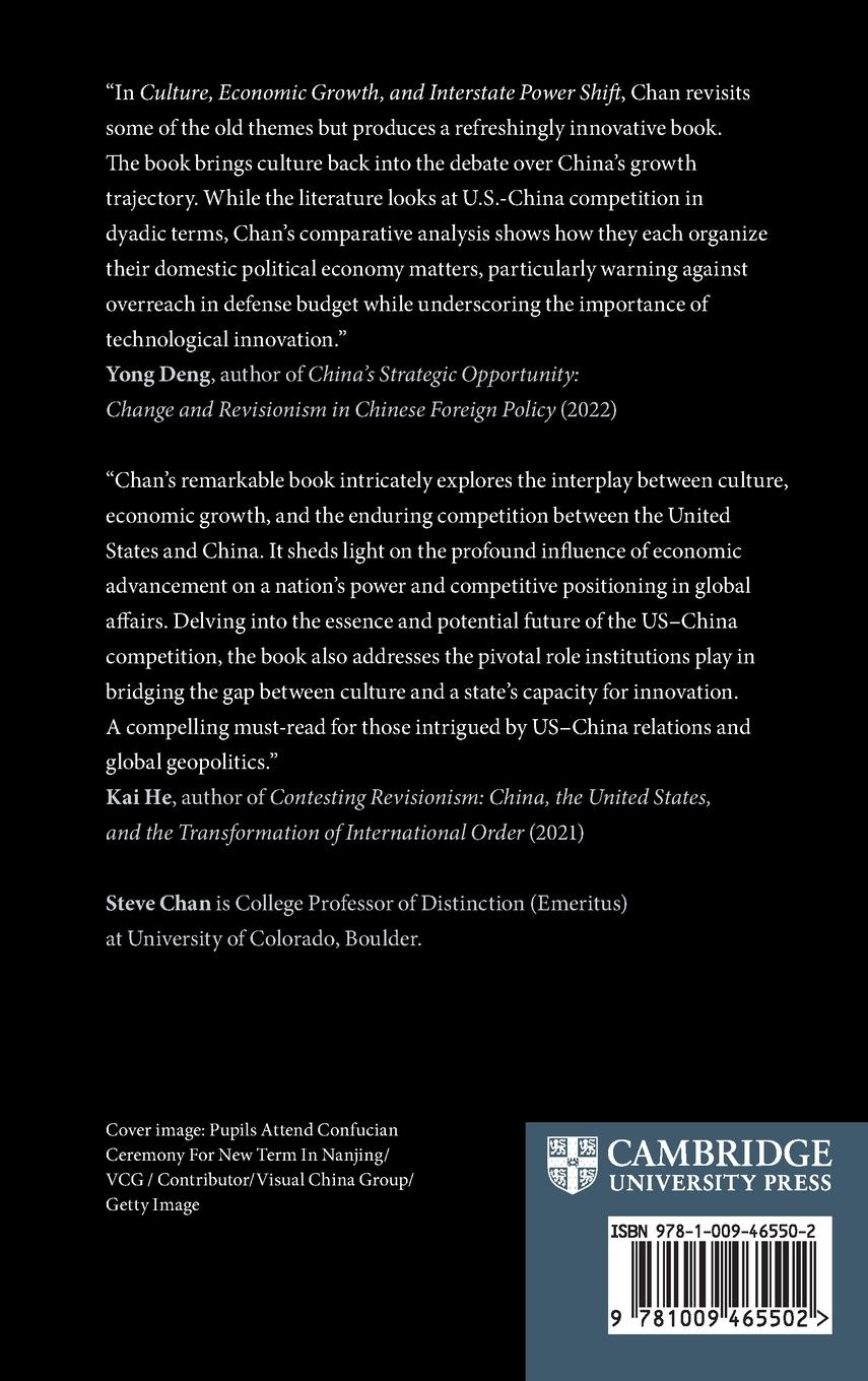 Rückseitencover Culture, Economic Growth, and Interstate Power Shift