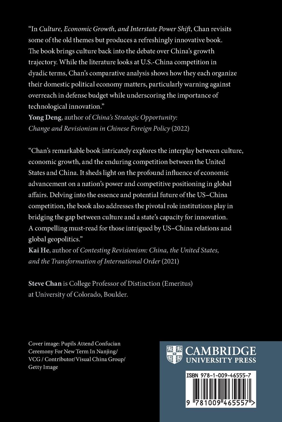 Rückseitencover Culture, Economic Growth, and Interstate Power Shift