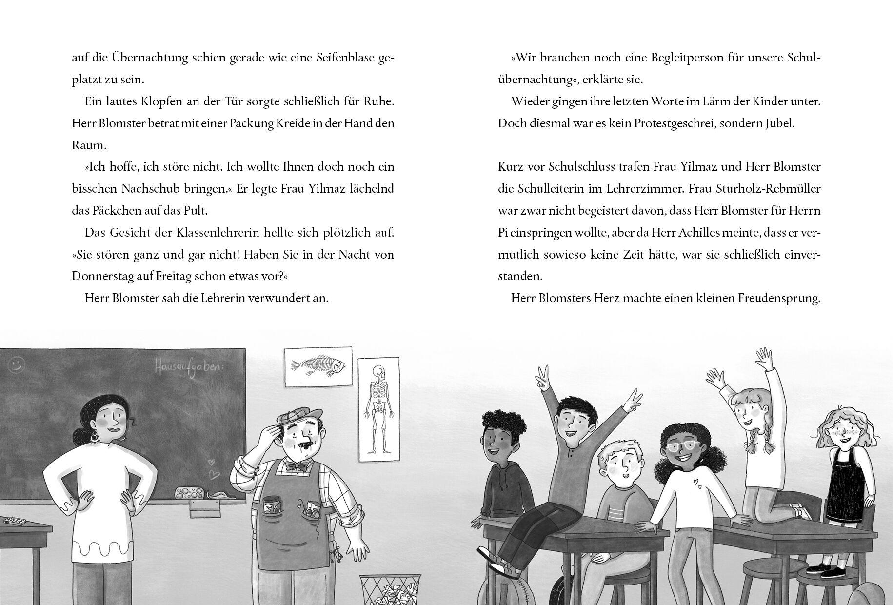 Beispielinhalt (Bild) Der fabelhafte Herr Blomster - Eine Schulübernachtung mit Überraschungen