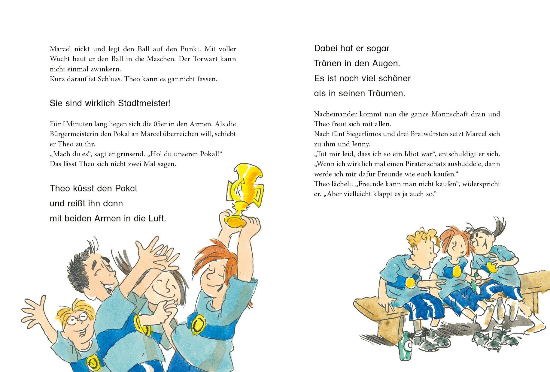 Beispielinhalt (Bild) Erst ich ein Stück, dann du - Theo vor, noch ein Tor!