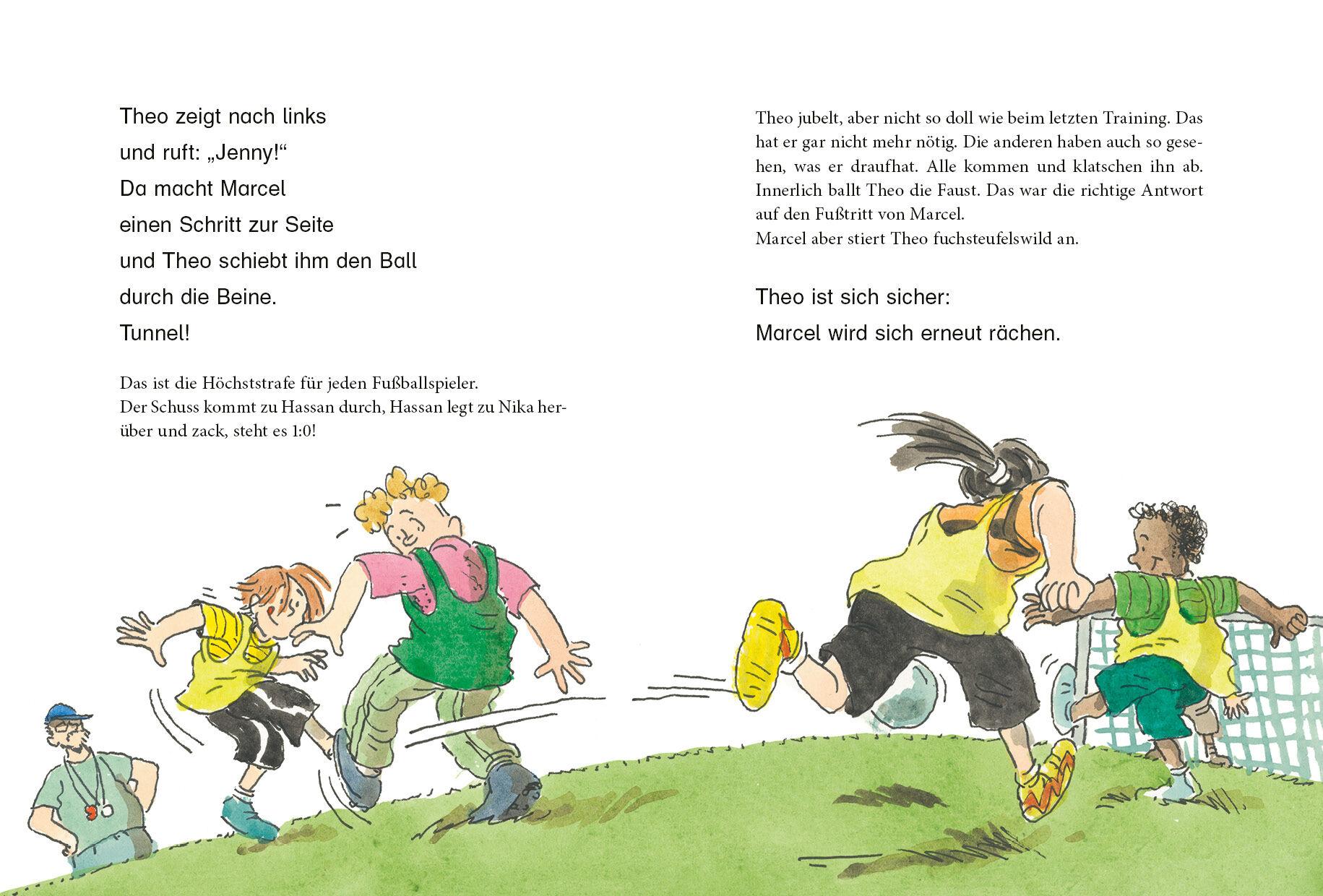 Beispielinhalt (Bild) Erst ich ein Stück, dann du - Theo vor, noch ein Tor!