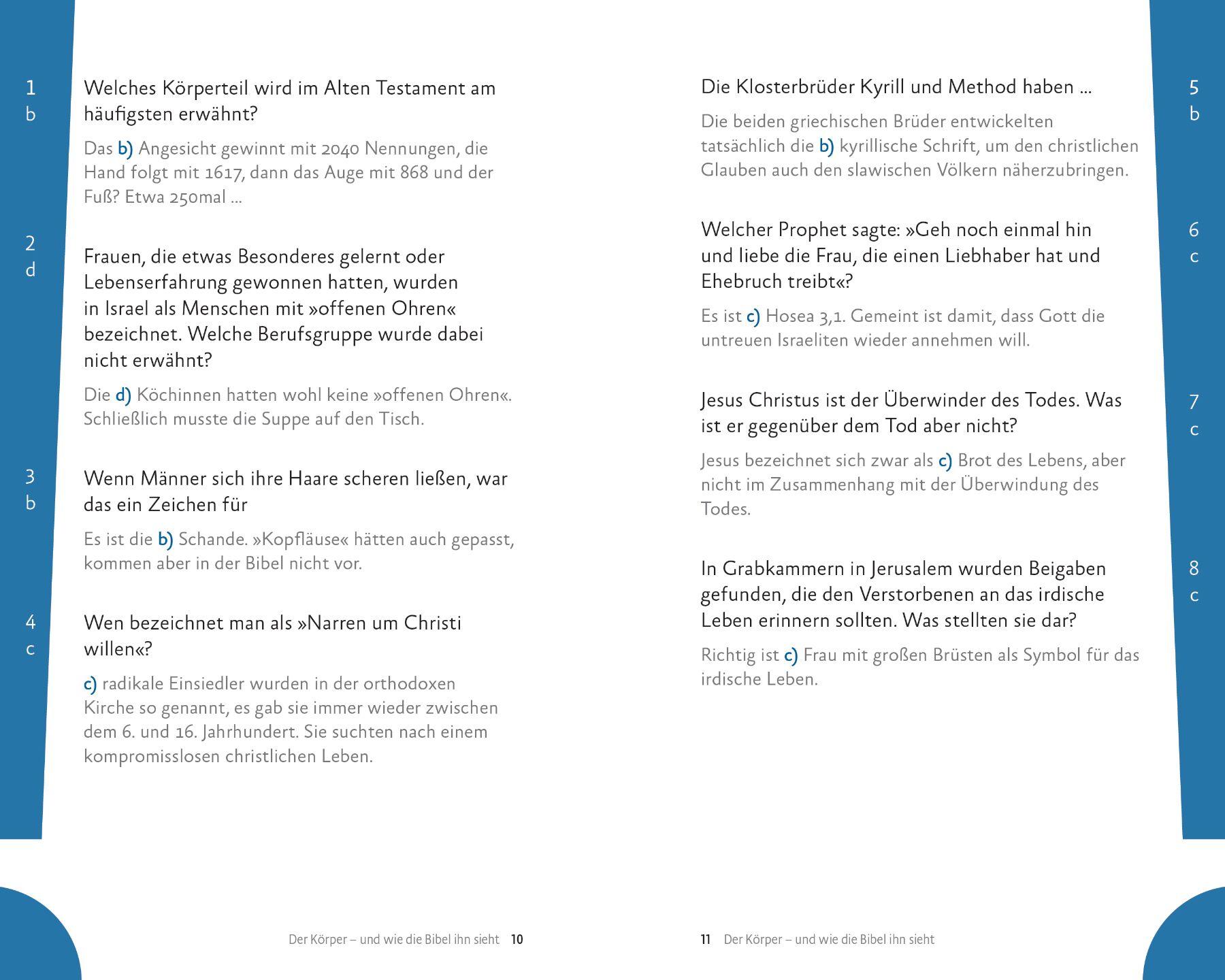 Beispielinhalt (Bild) Quizbuch Bibel