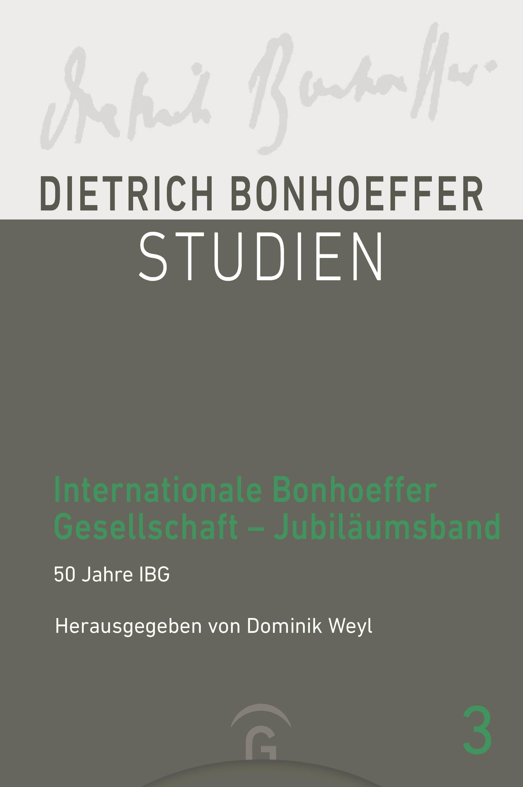 Vorderes Coverbild Internationale Bonhoeffer Gesellschaft - Jubiläumsband