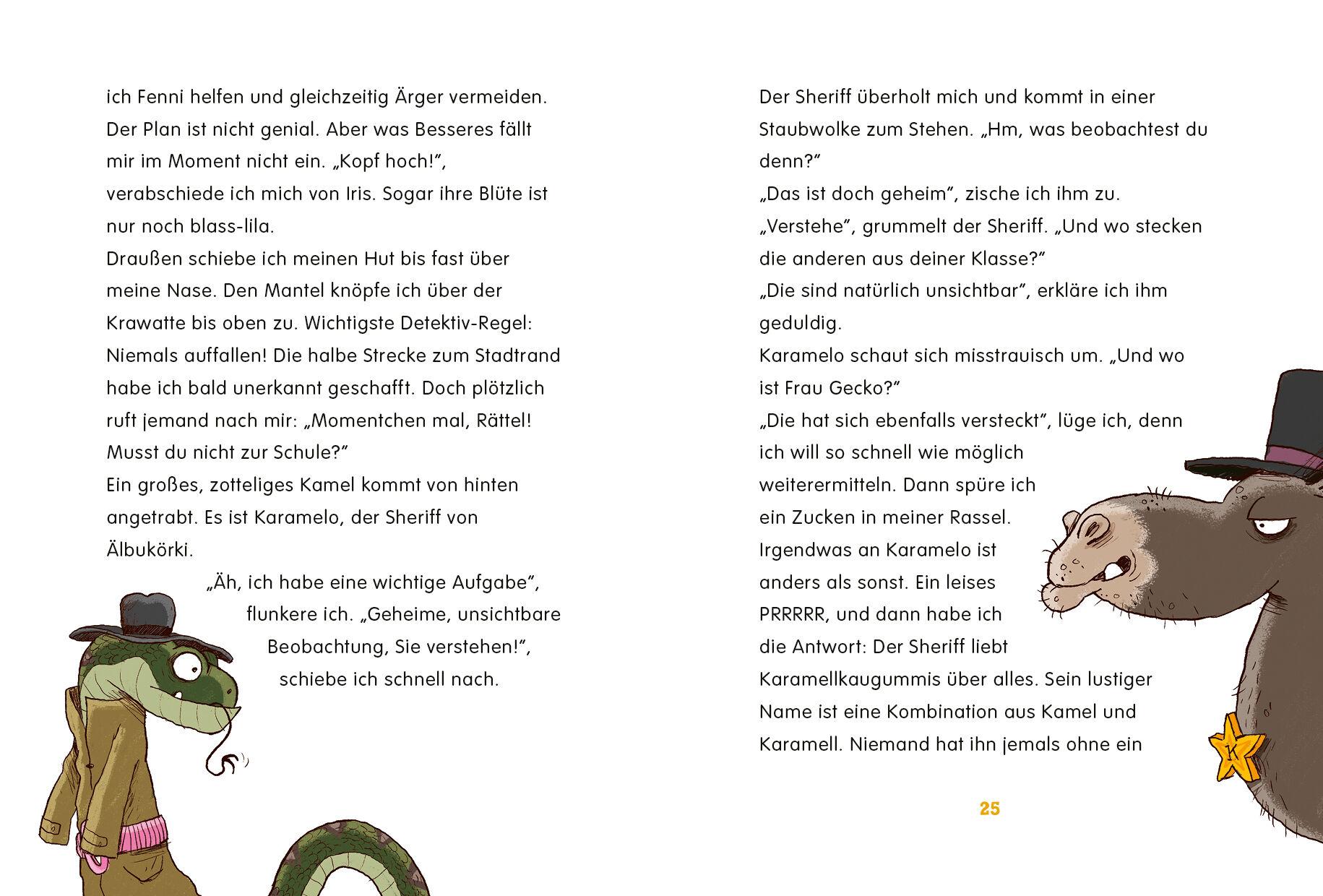 Beispielinhalt (Bild) Roger Rättel und die heißeste Detektivschule der Welt - Ein Loch in der Wüste